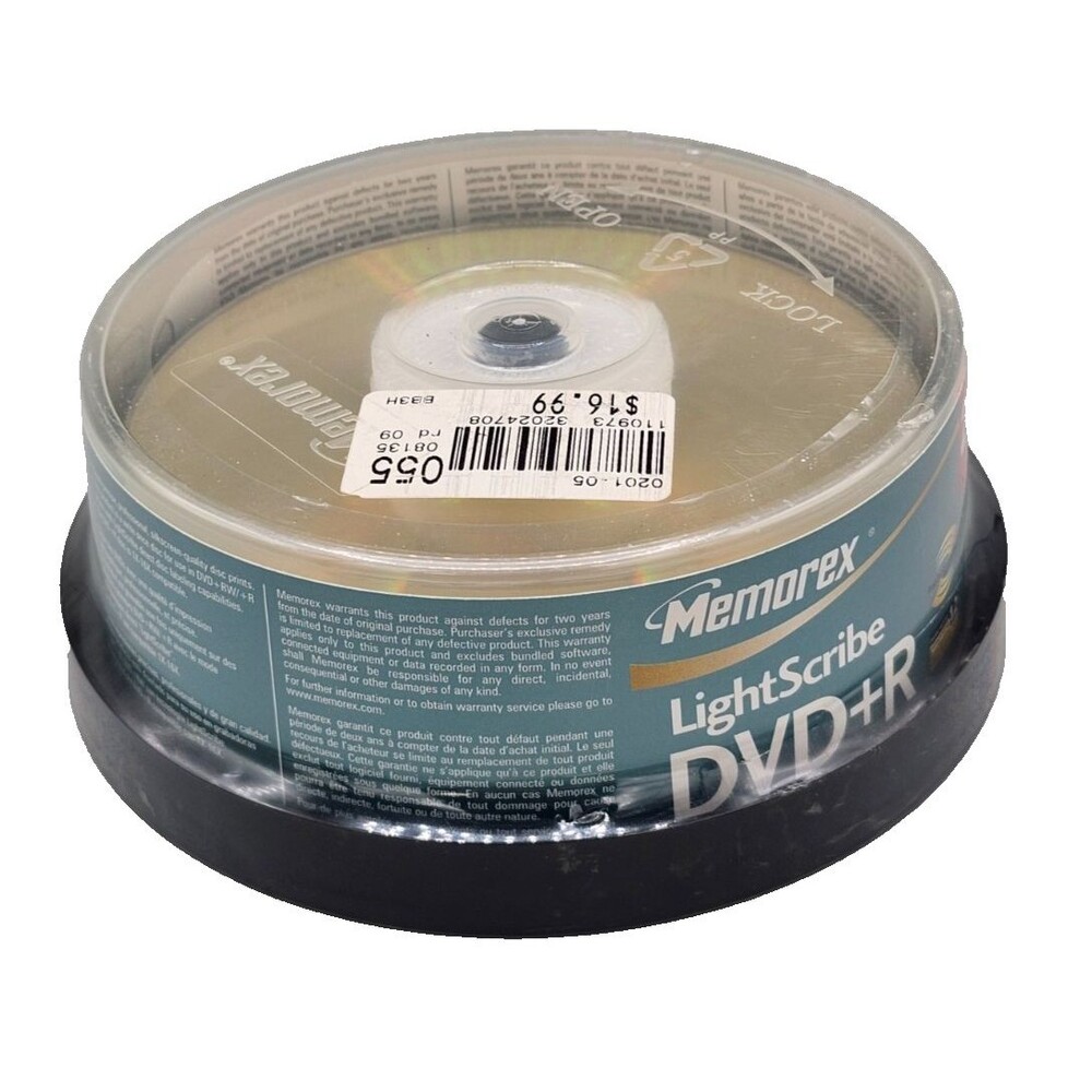 Memorex LightScribe DVD+R Blank Discs 20 Pack 4.7GB 120 Min 16x New Sealed